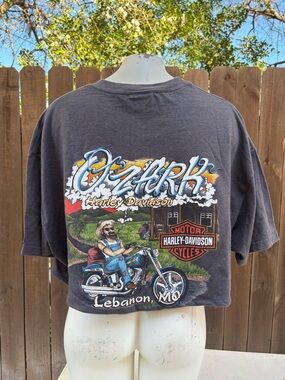 2003 Vintage Harley Davidson custom reworked cropped tee size M.